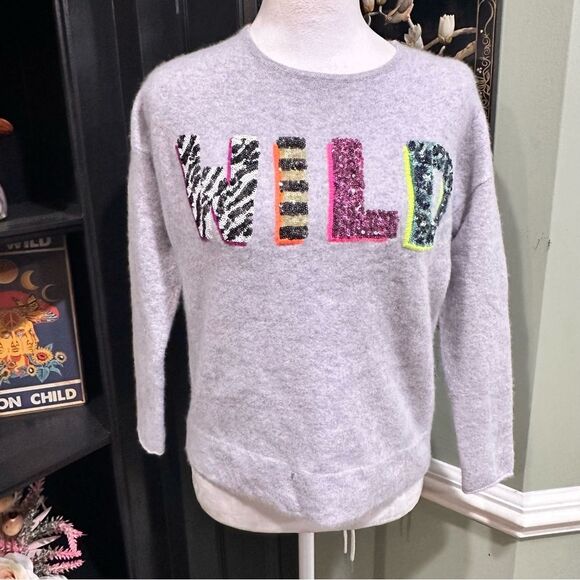 Lisa Todd 100% Cashmere “WILD” Sequin Sweater – Size Small - Picture 1 of 14